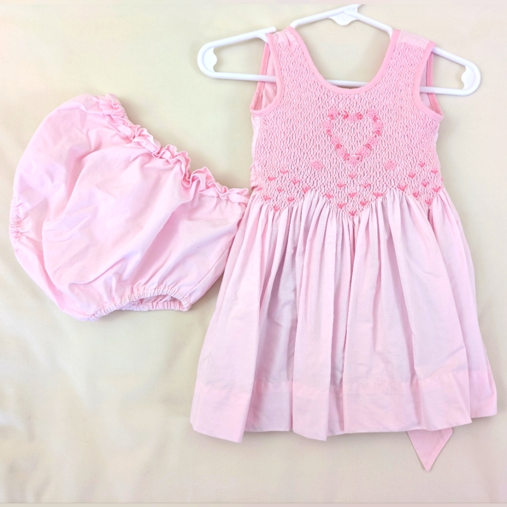 Jeanine Johnsen Smocked Pink Dress ~ 3/6 mo